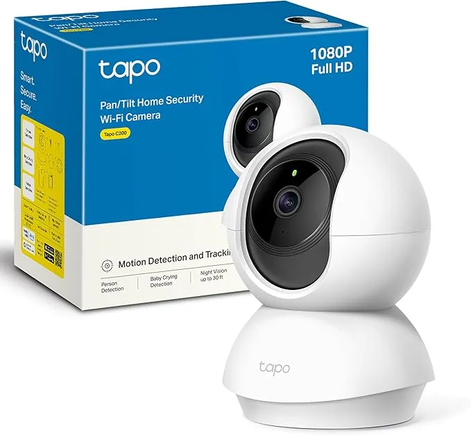 Cámara IP WiFi 360° con visión nocturna, detección de movimiento y resolución Full HD.